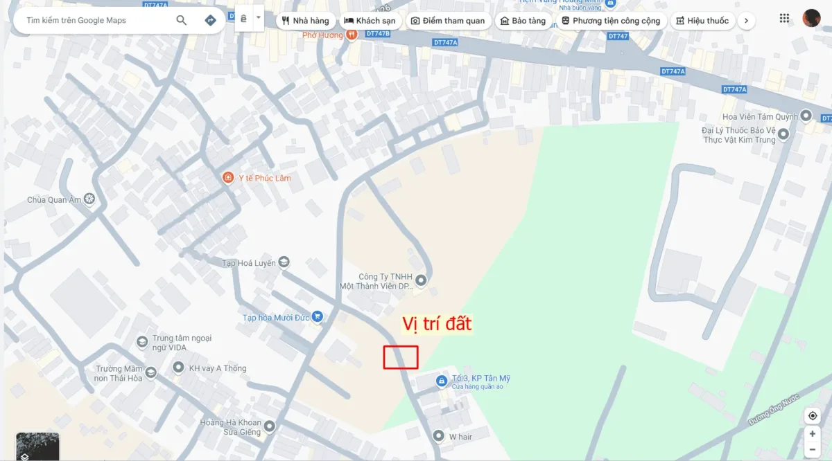 Bán đất 41x25m, hẻm ĐT.747A p. Thái Hòa gần Chợ Tân Ba