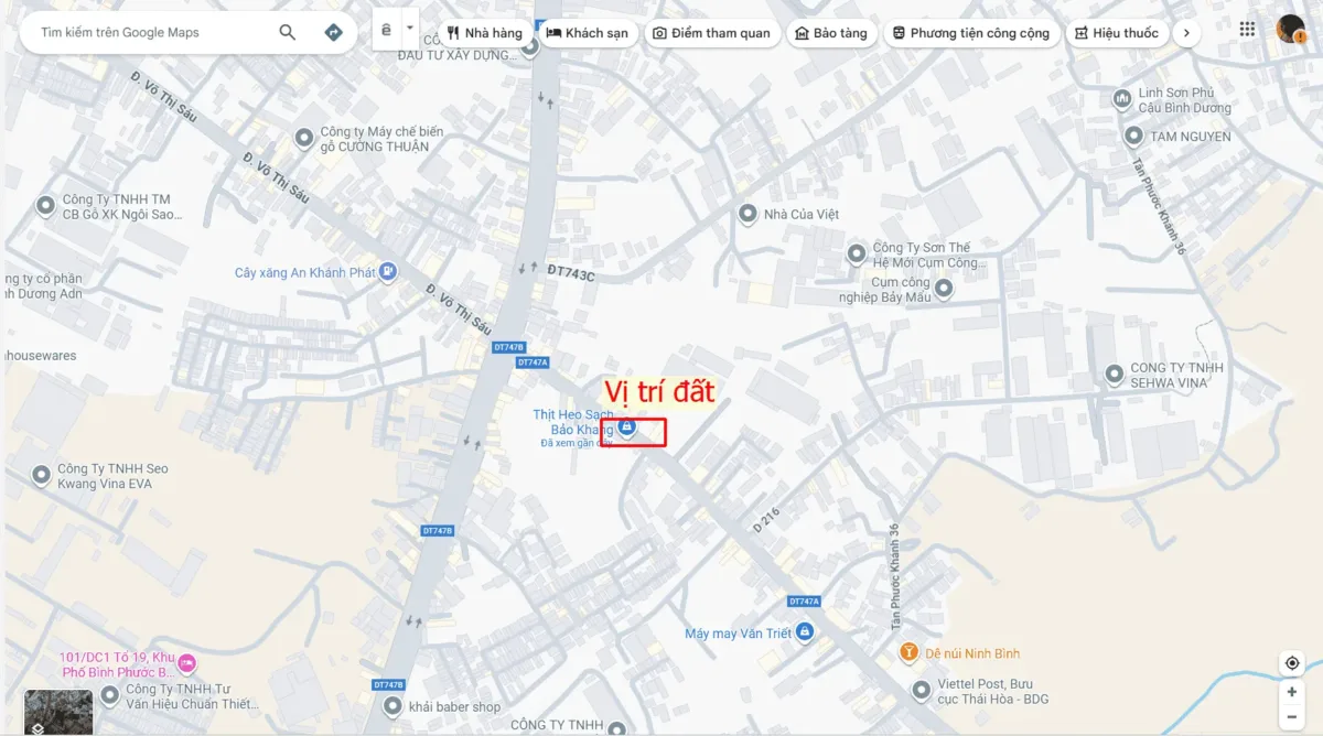 Bán đất 8.5×59.5m, mặt tiền chợ Khánh Long p. Tân Phước Khánh