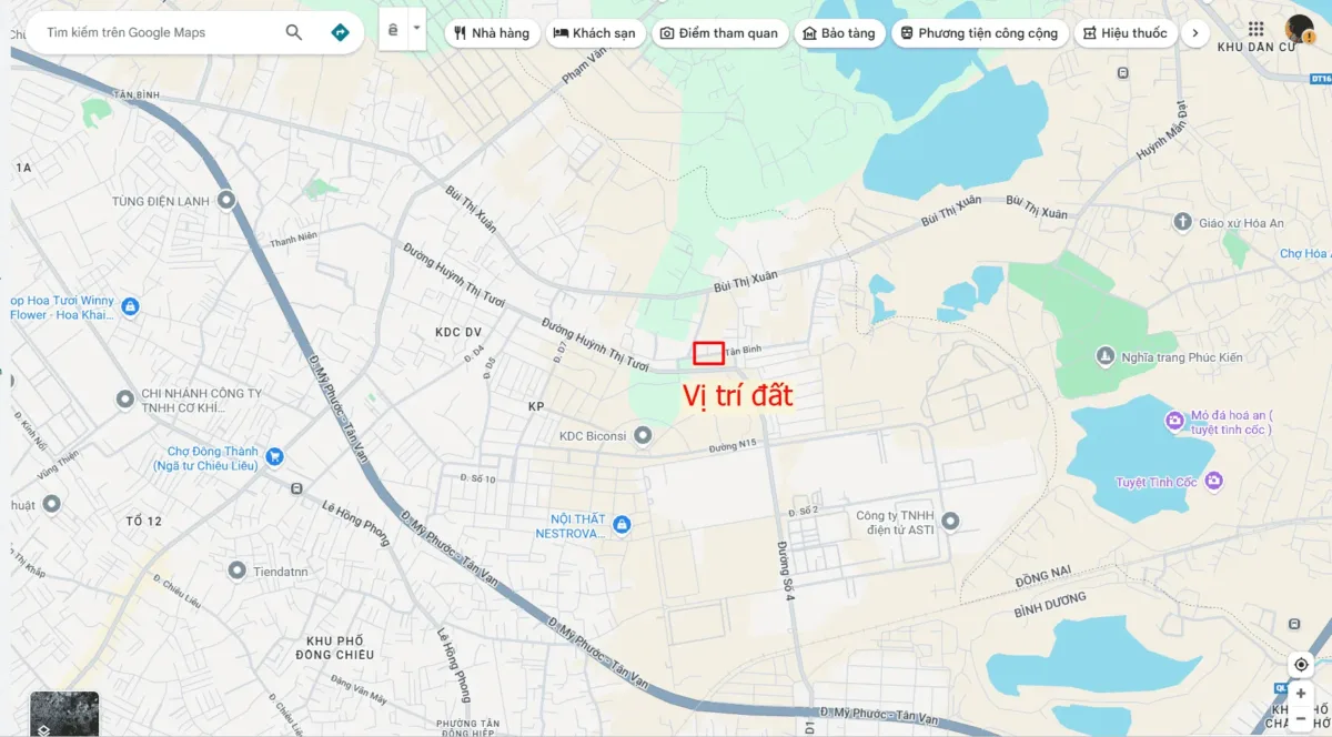 Bán đất 8x8m, mặt tiền Tân Bình p. Tân Bình gần chợ Tân Bình