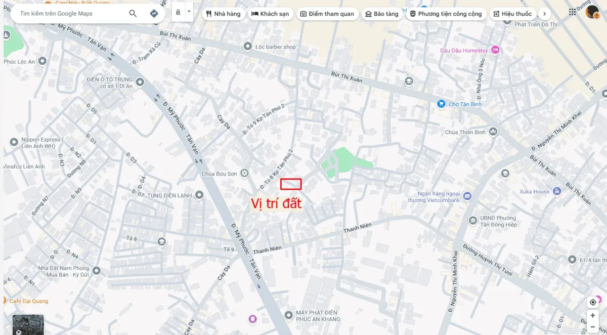 Bán đất 5x27m, hẻm Cây Da p. Tân Bình gần chợ Tân Bình