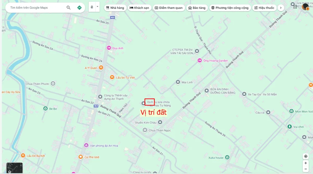 Bán đất 10×43.5m, mặt tiền An Thạnh 36 p. An Thạnh