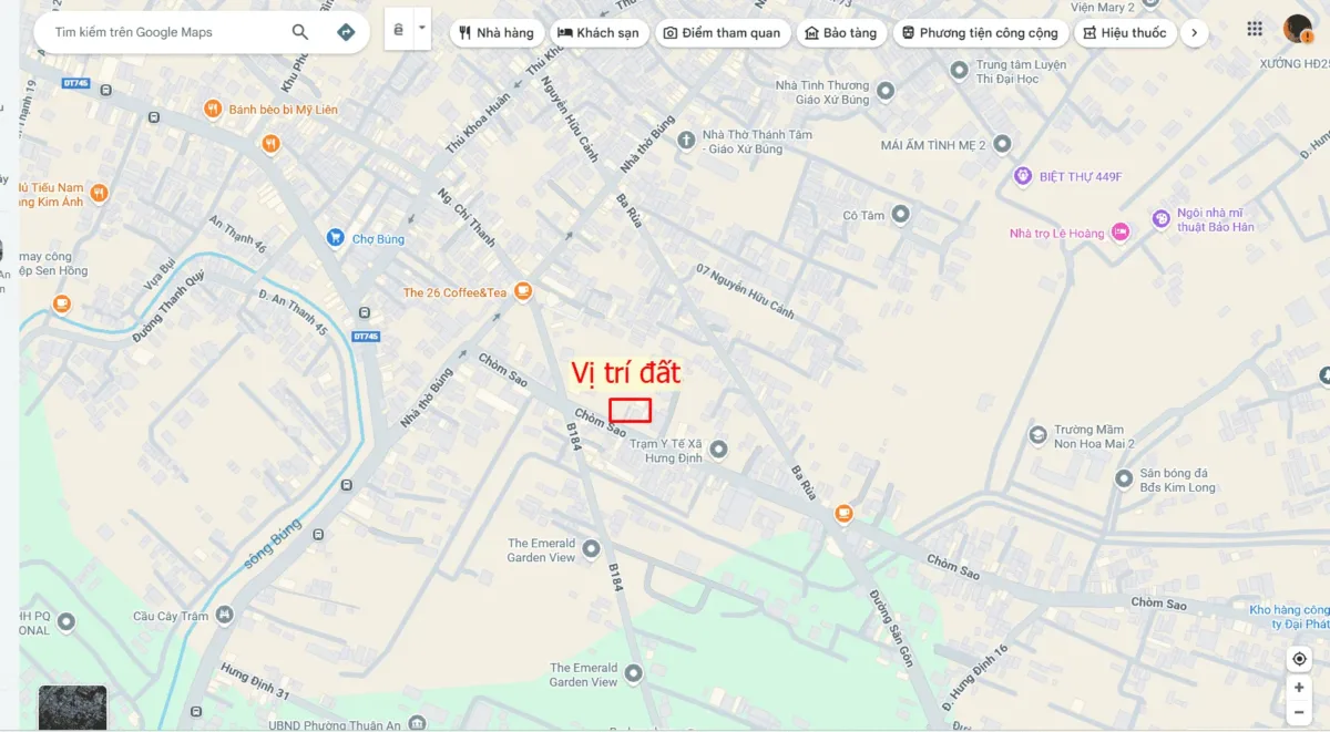 Bán nhà cấp 4 (5.9×18.5m), hẻm Chòm Sao p. Hưng Định gần chợ Búng