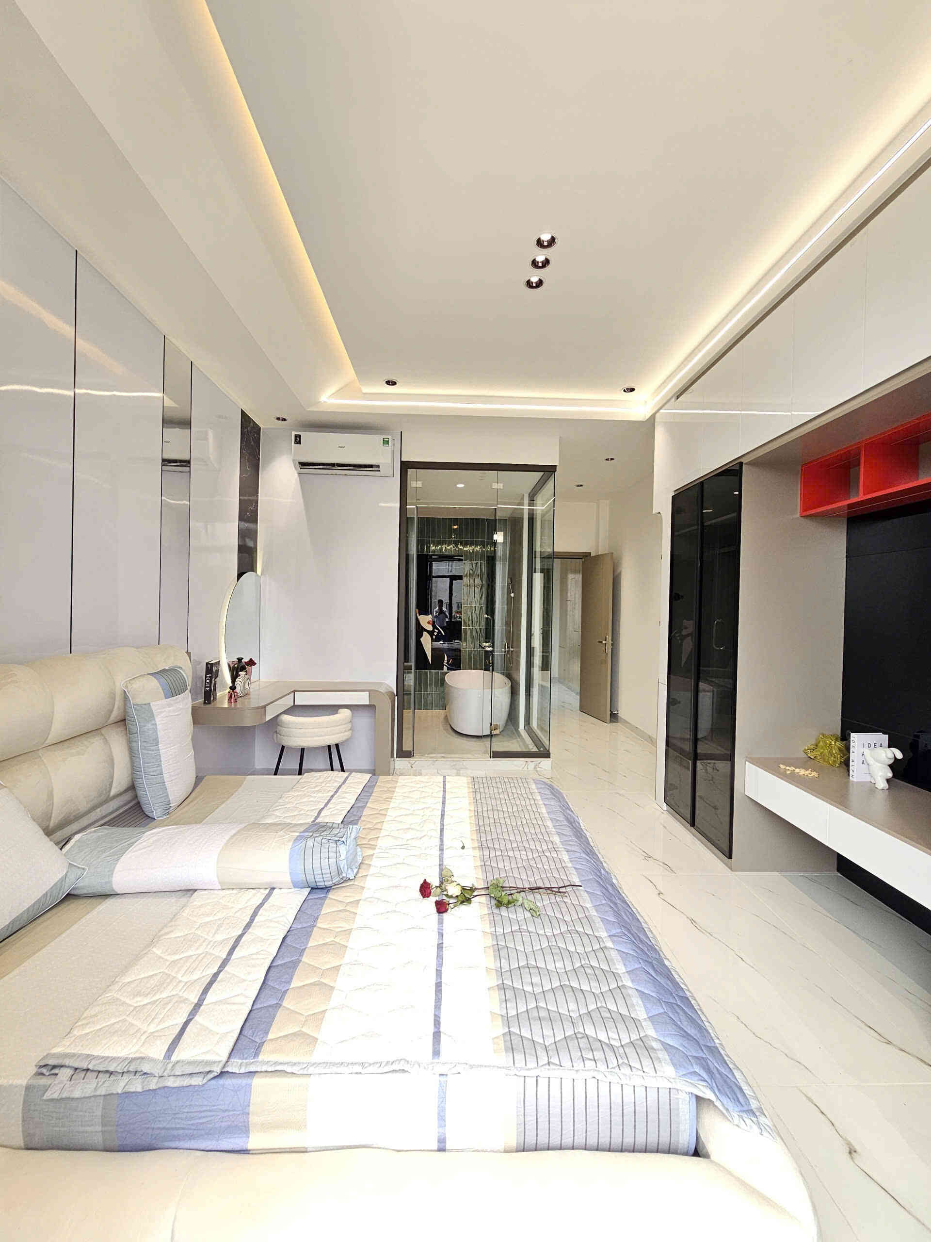 Bán nhà mới 1T2L 4x16m, đường N1 KDC Lê Phong Bình Chuẩn 1 p. Bình Chuẩn, full nội thất