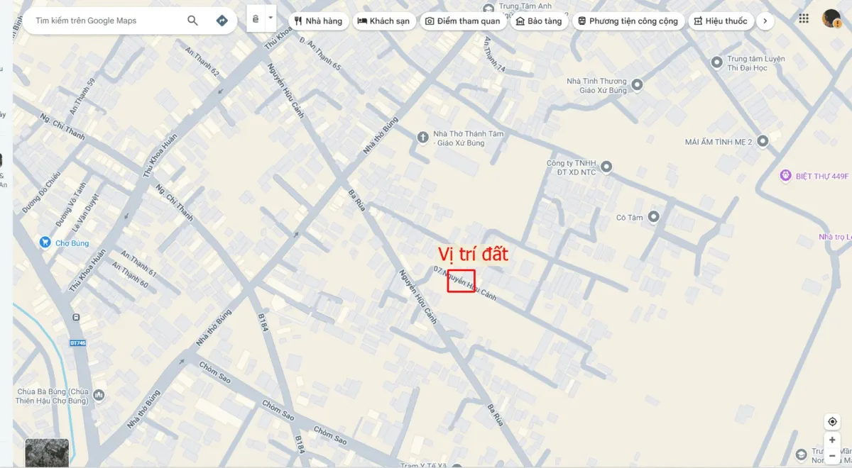 Bán đất 5x20m, hẻm Nguyễn Hữu Cảnh p. Hưng Định gần chợ Búng