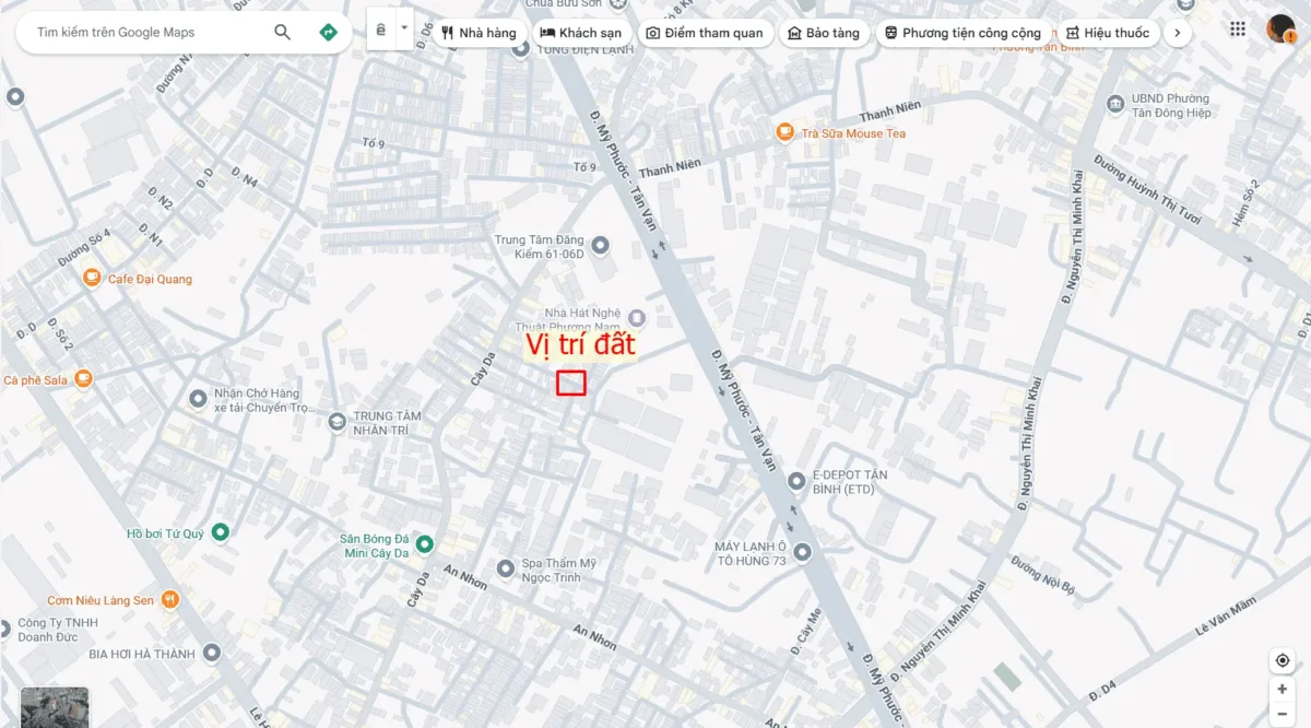 Bán đất 5×19.5m, hẻm Cây Da p. Tân Bình, thổ cư 100%