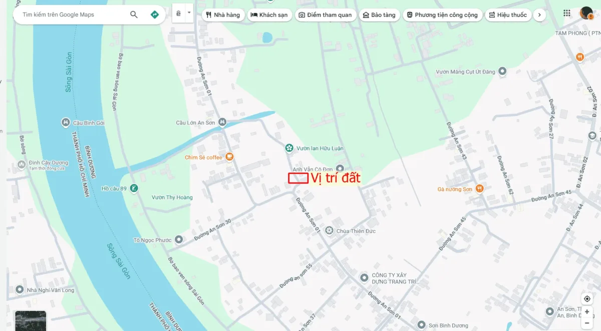 Bán đất 6.5x21m, hẻm An Sơn 1 Xã An Sơn