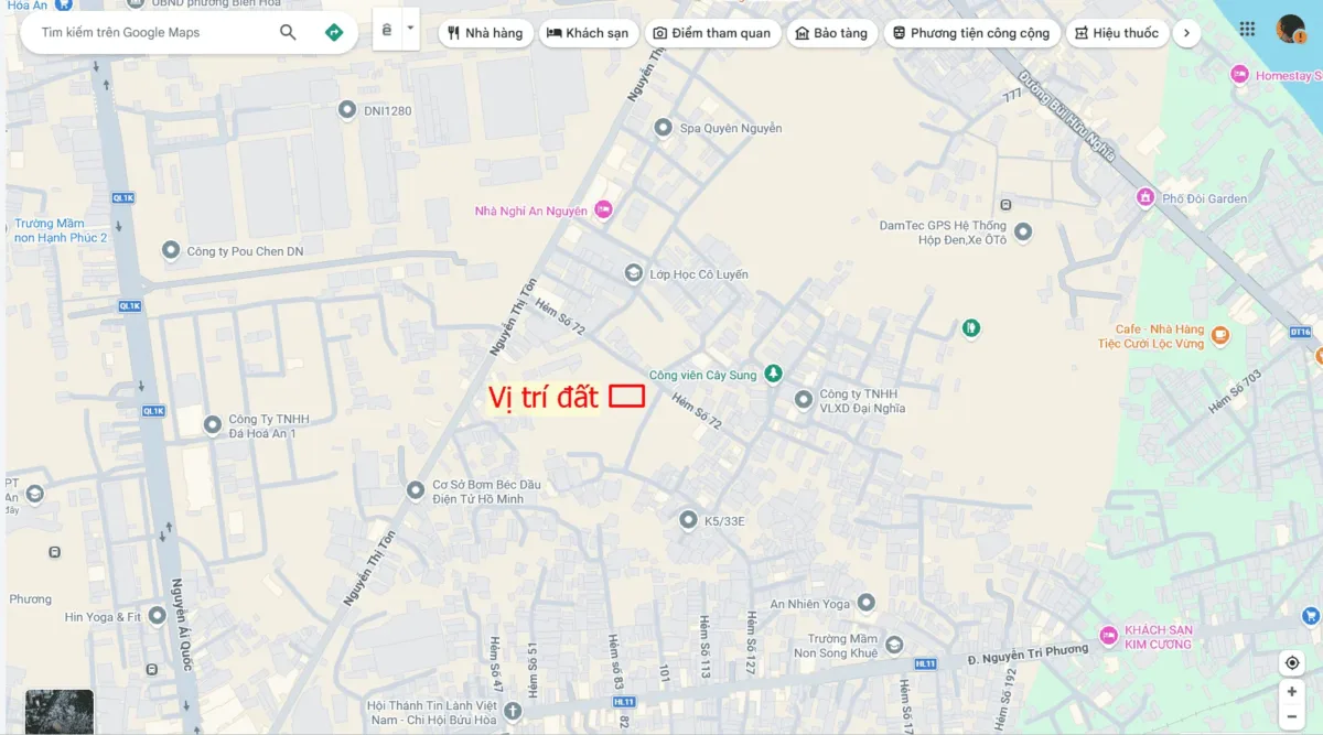 Bán đất KDC 5x18m, gần đường Nguyễn Thị Tồn p. Biên Hòa