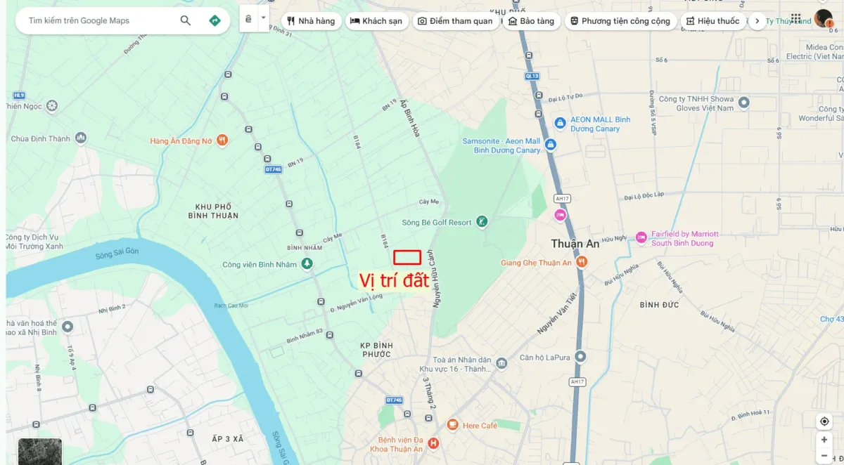 Bán đất 3635m2, hẻm Nguyễn Chí Thanh p. Lái Thiêu