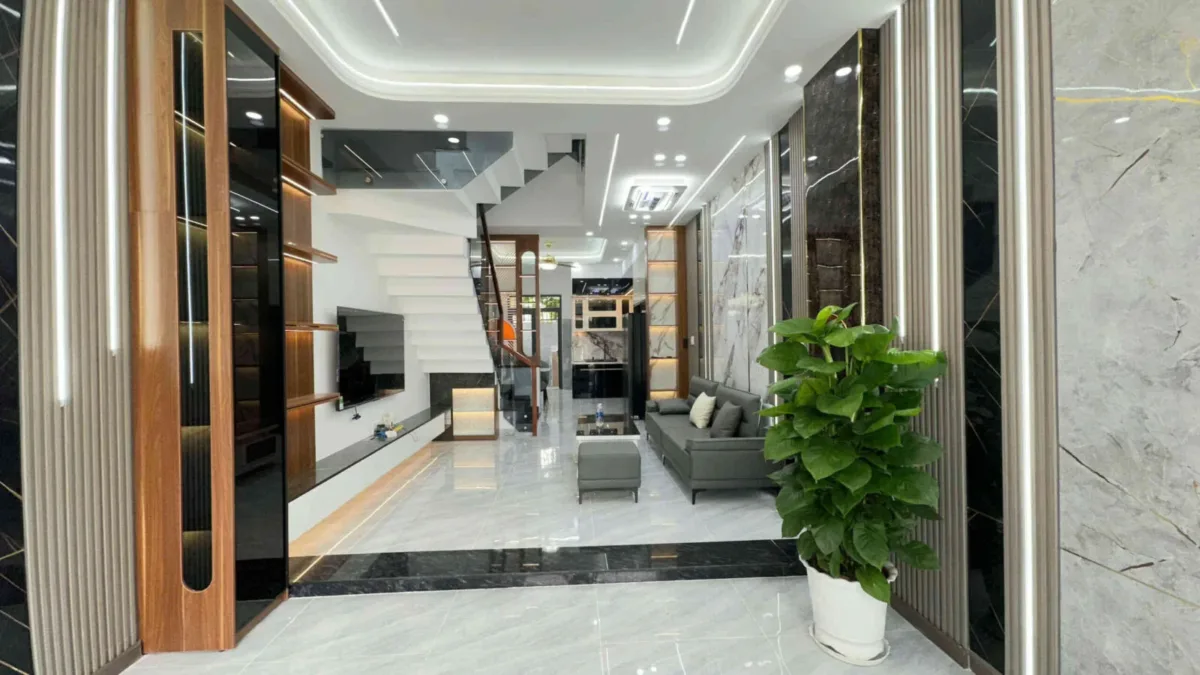 Bán nhà mới 1T2L 4×16.5m, đường D1 KDC Lê Phong An Phú 3, full nội thất