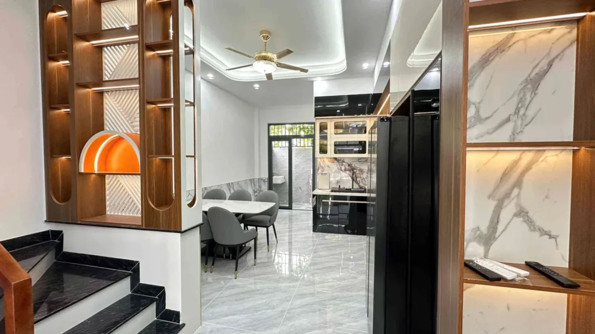 Bán nhà mới 1T2L 4×16.5m, đường D1 KDC Lê Phong An Phú 3, full nội thất