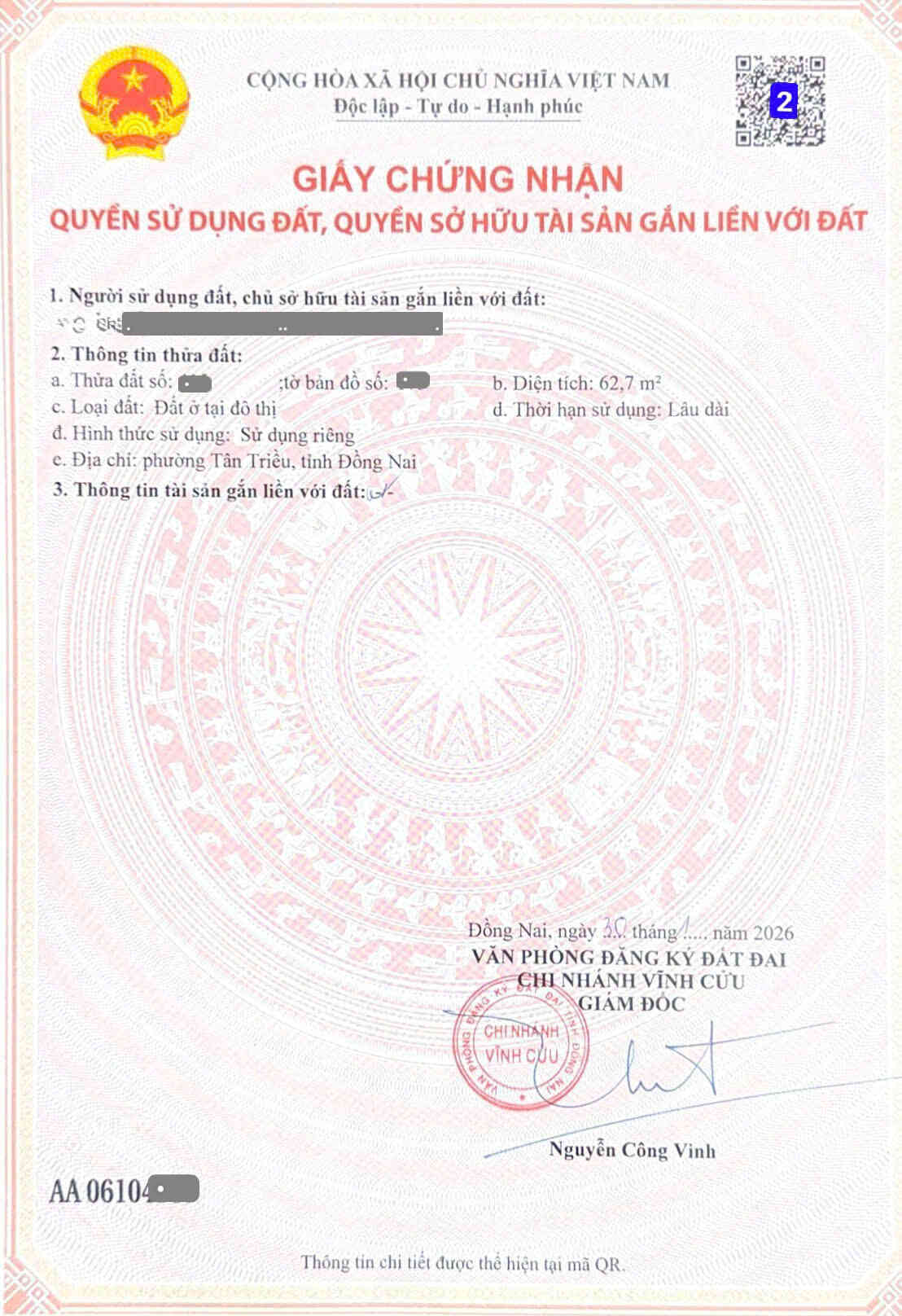 Bán nhà 1T1L 4x16m hoàn công, hẻm Nguyễn Ái Quốc p. Tân Triều gần chợ Tân Phong
