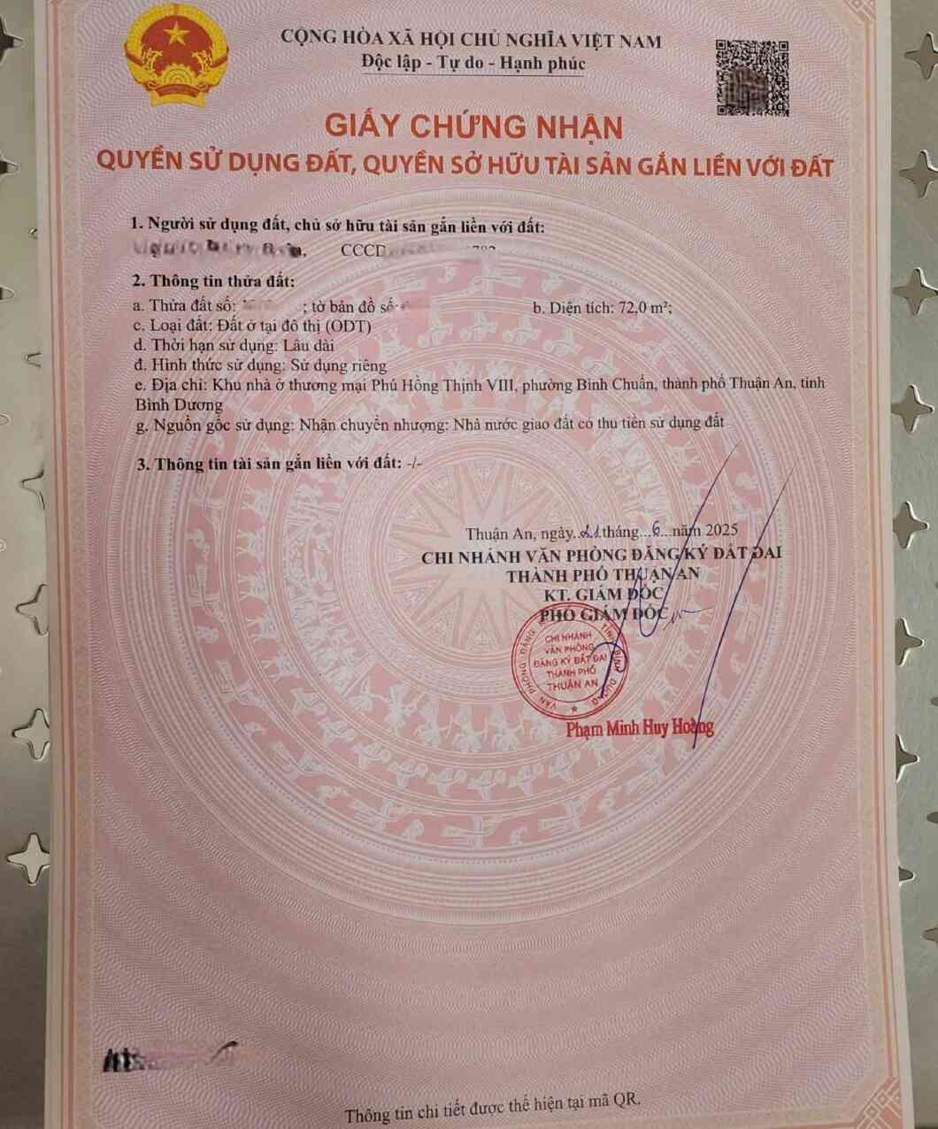 Bán đất 4x18m, đường N1 KDC Phú Hồng Thịnh 8 (Trục chính)