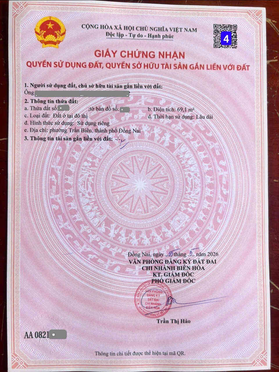 Bán đất 4.1x18m, hẻm Đặng Văn Trơn p. Trấn Biên gần Sông Đồng Nai