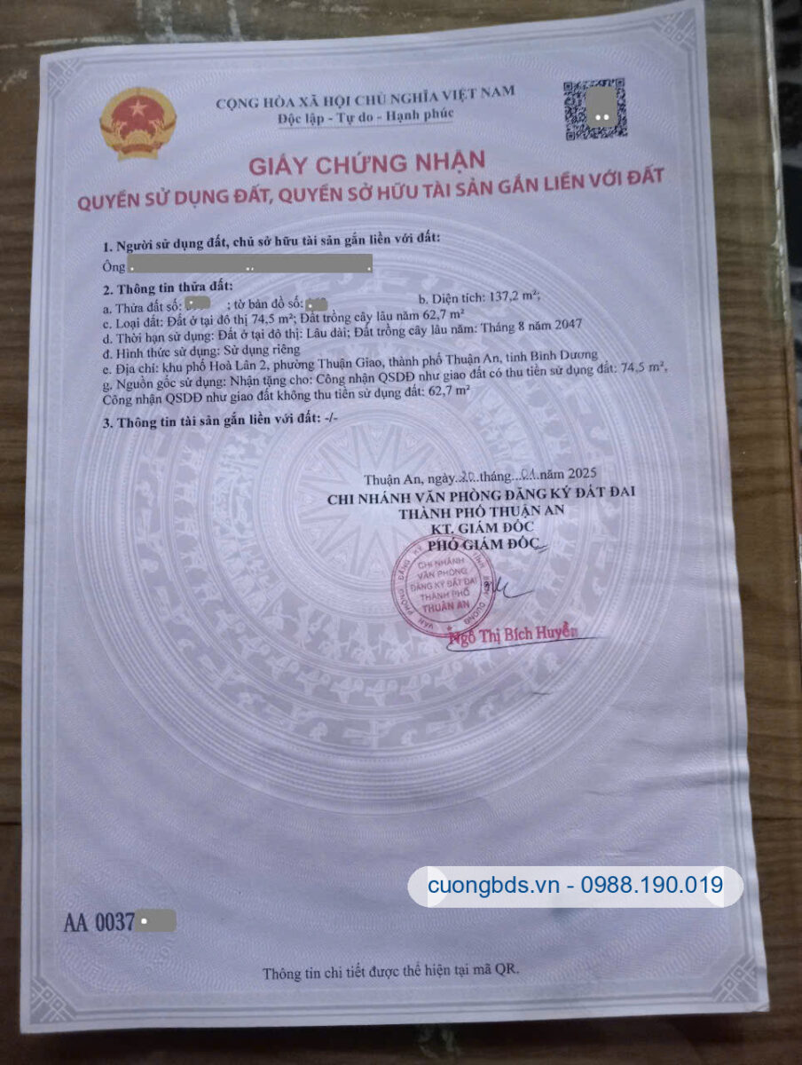 Bán đất 5x27m, hẻm Thuận Giao 16 gần chợ Thái Bình Dương (Giá rẻ)