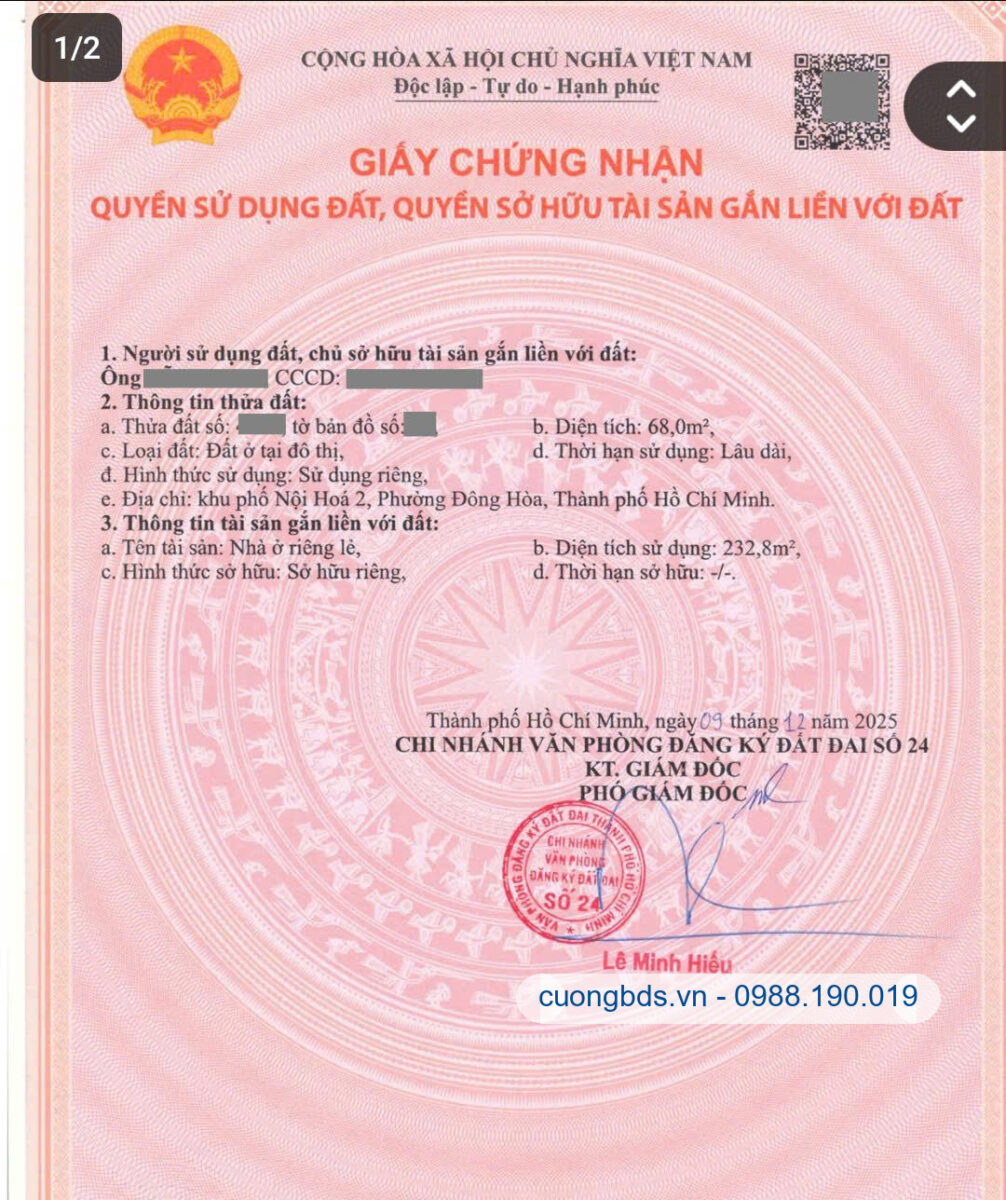 Bán nhà 1T3L 4x17m hoàn công, đường D1 KDC Phú Hồng Thịnh 9 (Trục chính)