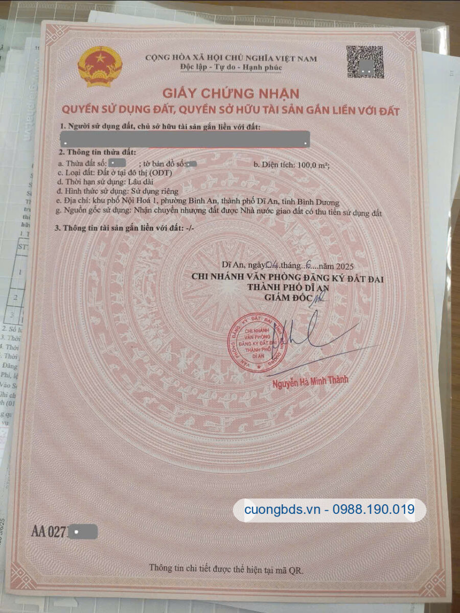 Bán nhà cấp 4 (5x20m), đường Thống Nhất KDC Phúc Đạt (Thổ cư 100%)