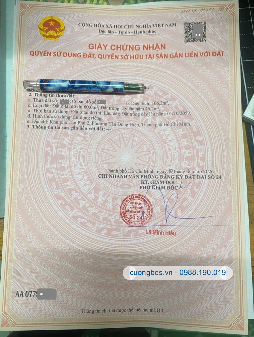 Bán lô góc 7.3x14m, hẻm Bùi Thị Xuân gần chợ Tân Bình