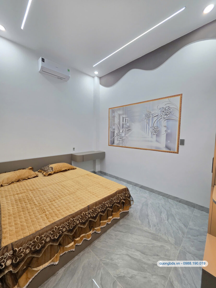 Bán nhà mới 1T2L 4×27.5m, hẻm Vàm Suối gần chợ Bình An, full nội thất