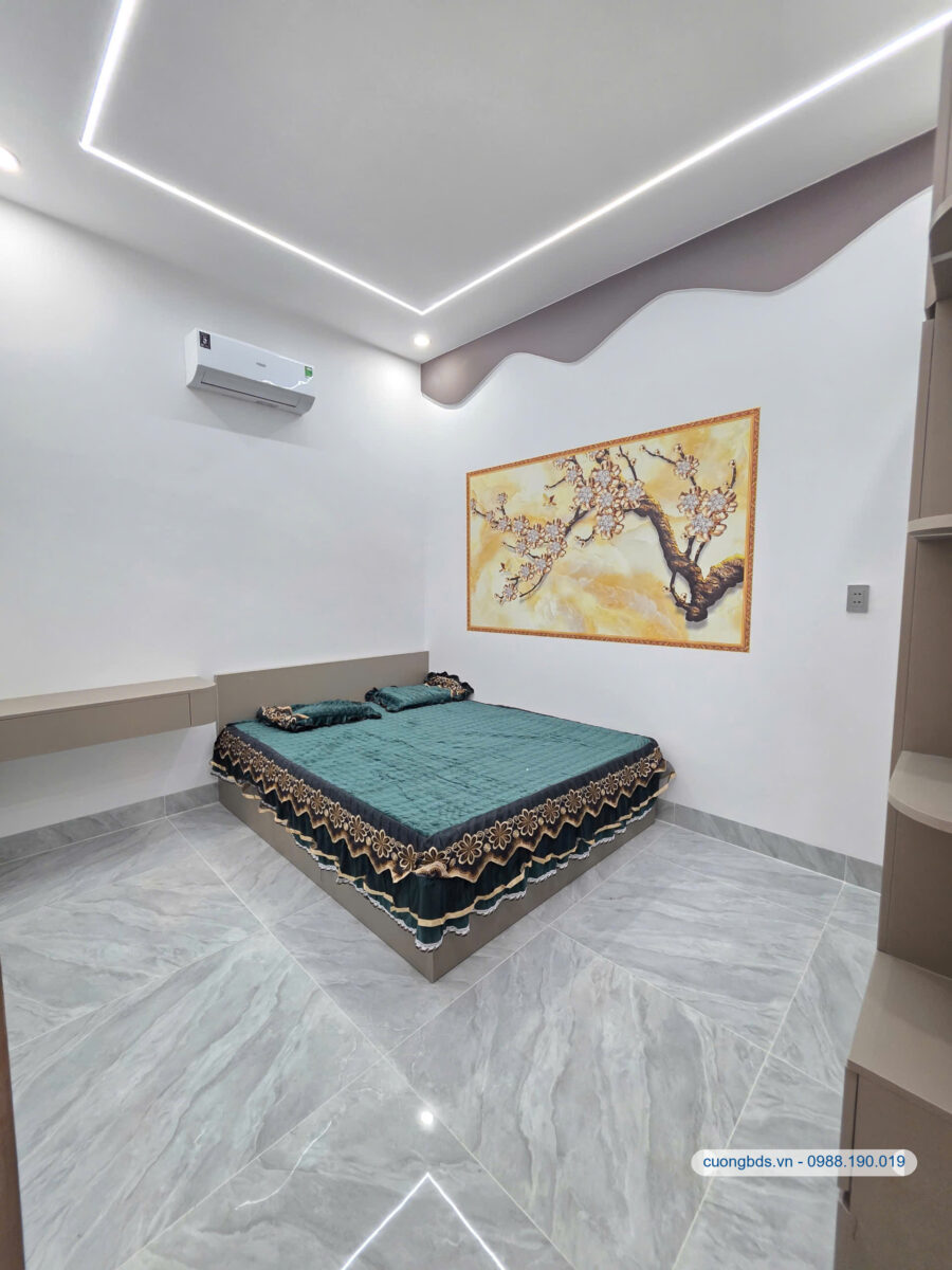 Bán nhà mới 1T2L 4×27.5m, hẻm Vàm Suối gần chợ Bình An, full nội thất