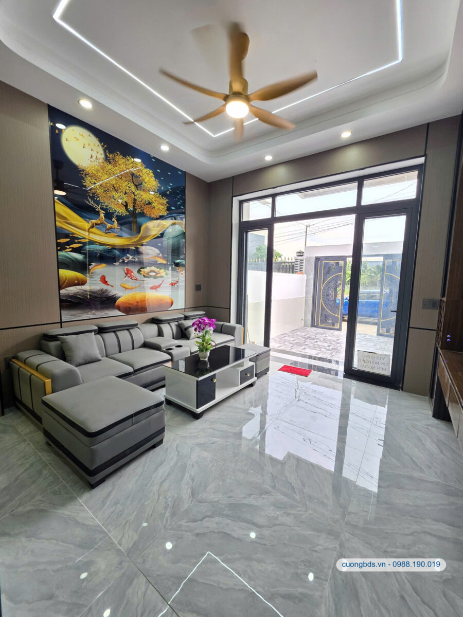 Bán nhà mới 1T2L 4×27.5m, hẻm Vàm Suối gần chợ Bình An, full nội thất