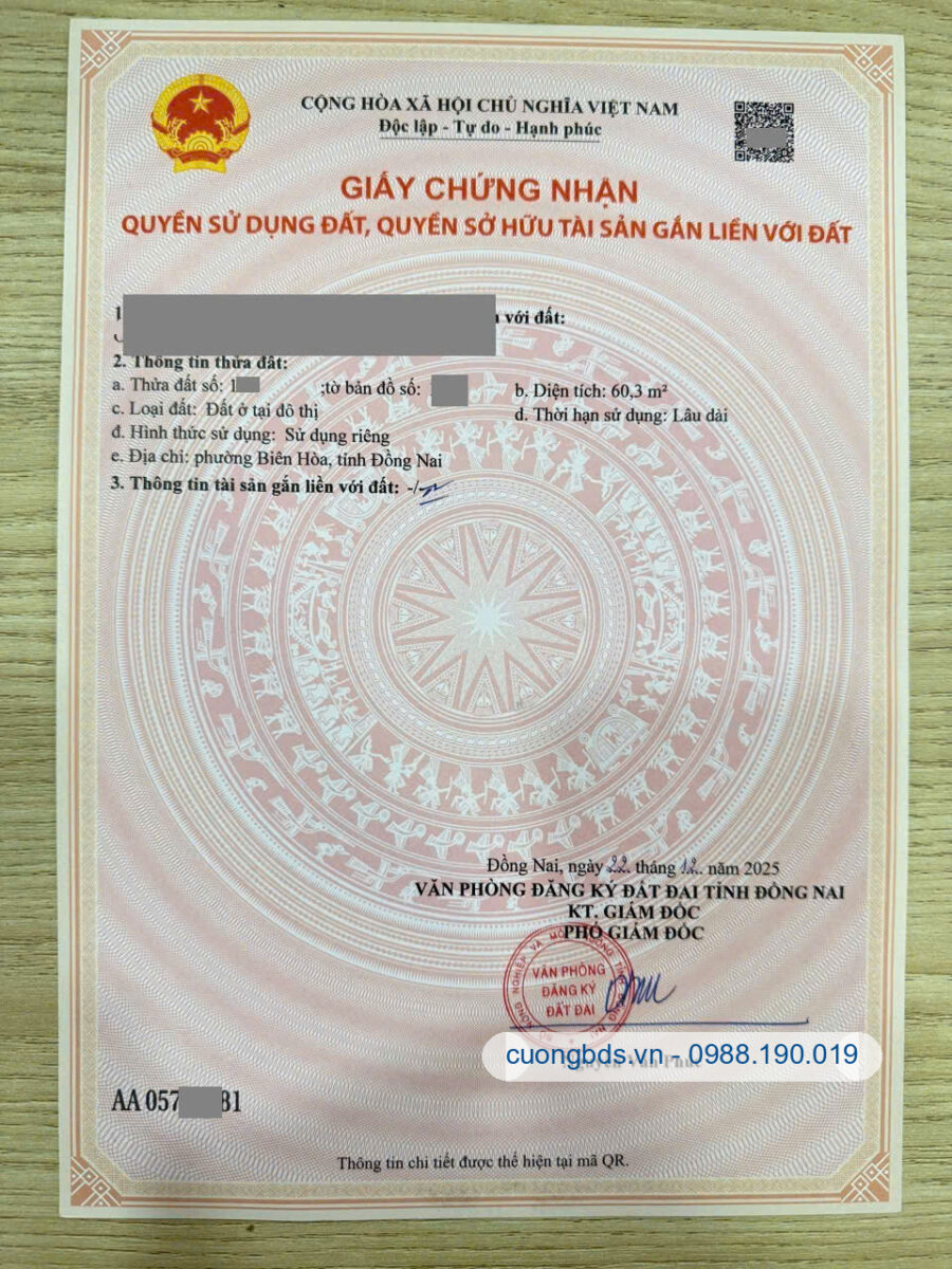 Bán nhà mới 1T1L 4x15m, hẻm Bùi Hữu Nghĩa gần sông Đồng Nai (Thổ cư 100%)