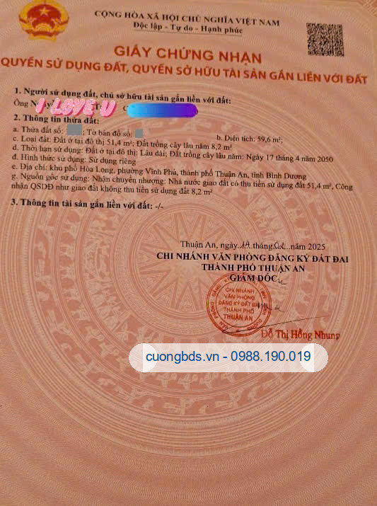 Bán đất 8×7.5m, hẻm Vĩnh Phú 38A gần sông Sài Gòn