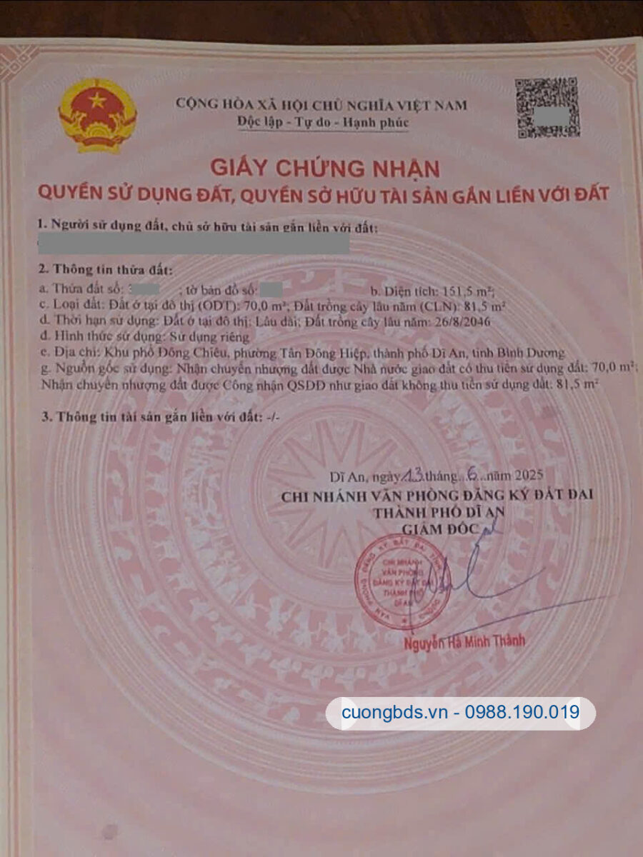 Bán đất 4x43m, hẻm Lê Văn Tiên gần ngã tư Chiêu Liêu