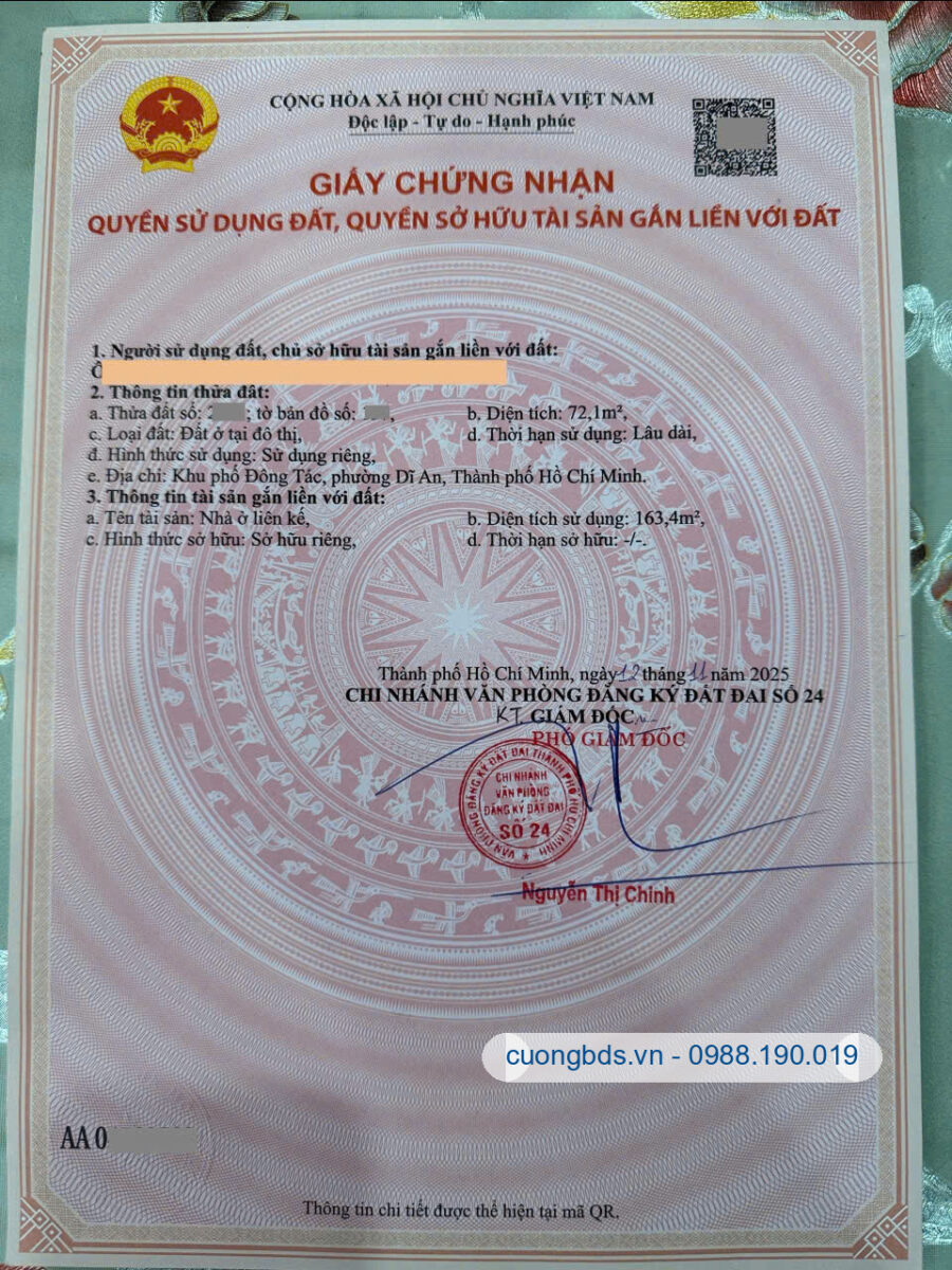 Bán nhà mới 1T2L 4x18m hoàn công, đường D1 KDC Đông Hưng (Trục chính)