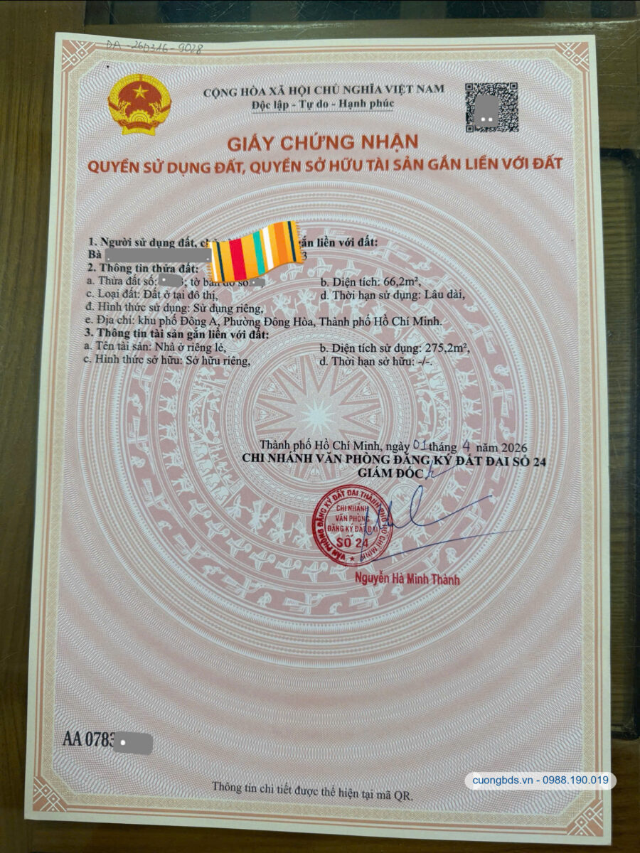 Bán nhà mới 1T3L 5×13.5m, đường N3 KDC Đông Hòa C gần trường cấp 1, full nội thất (Hoàn công)