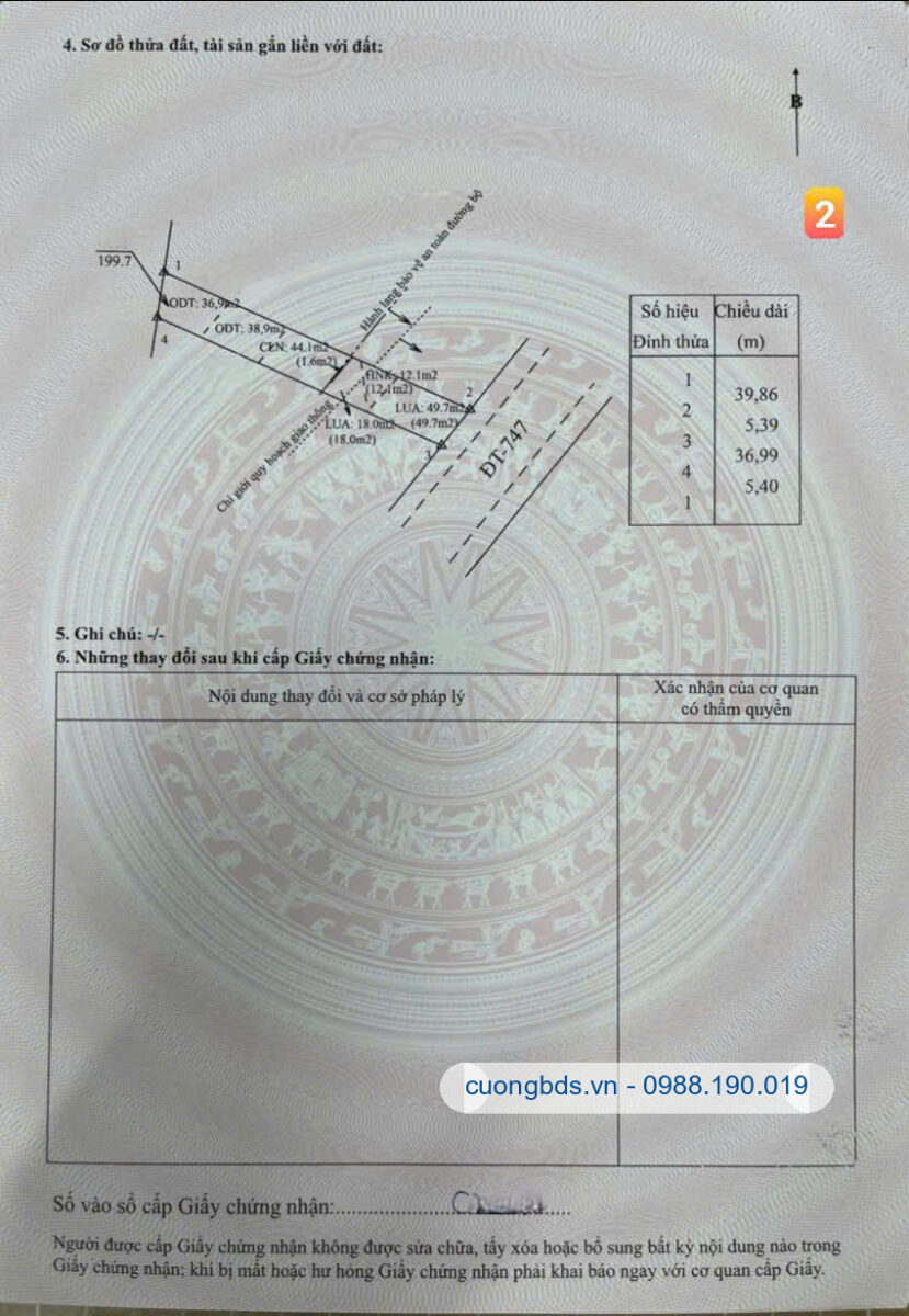 Bán đất 7.9x39m, mặt tiền đường ĐT.747 gần sông đồng nai (sầm uất)