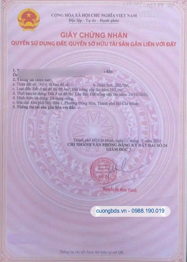 Bán đất 8x25m, mặt tiền đường Lồ Ồ gần làng đại học quốc gia