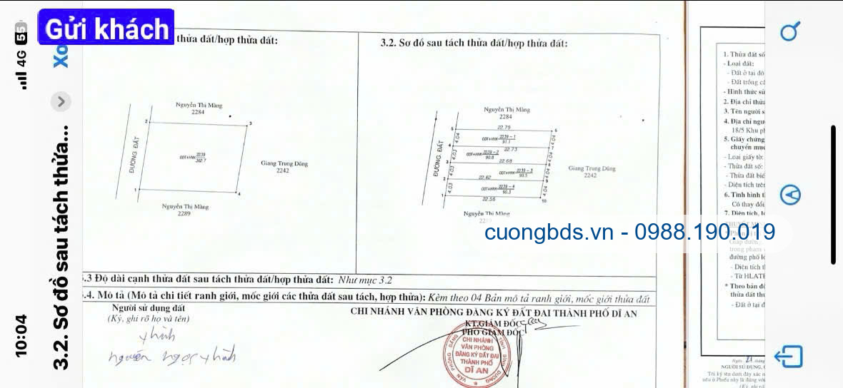 Bán đất 4x23m, hẻm ĐT.743A Ngã Tư Bình Thung (xây tự do)