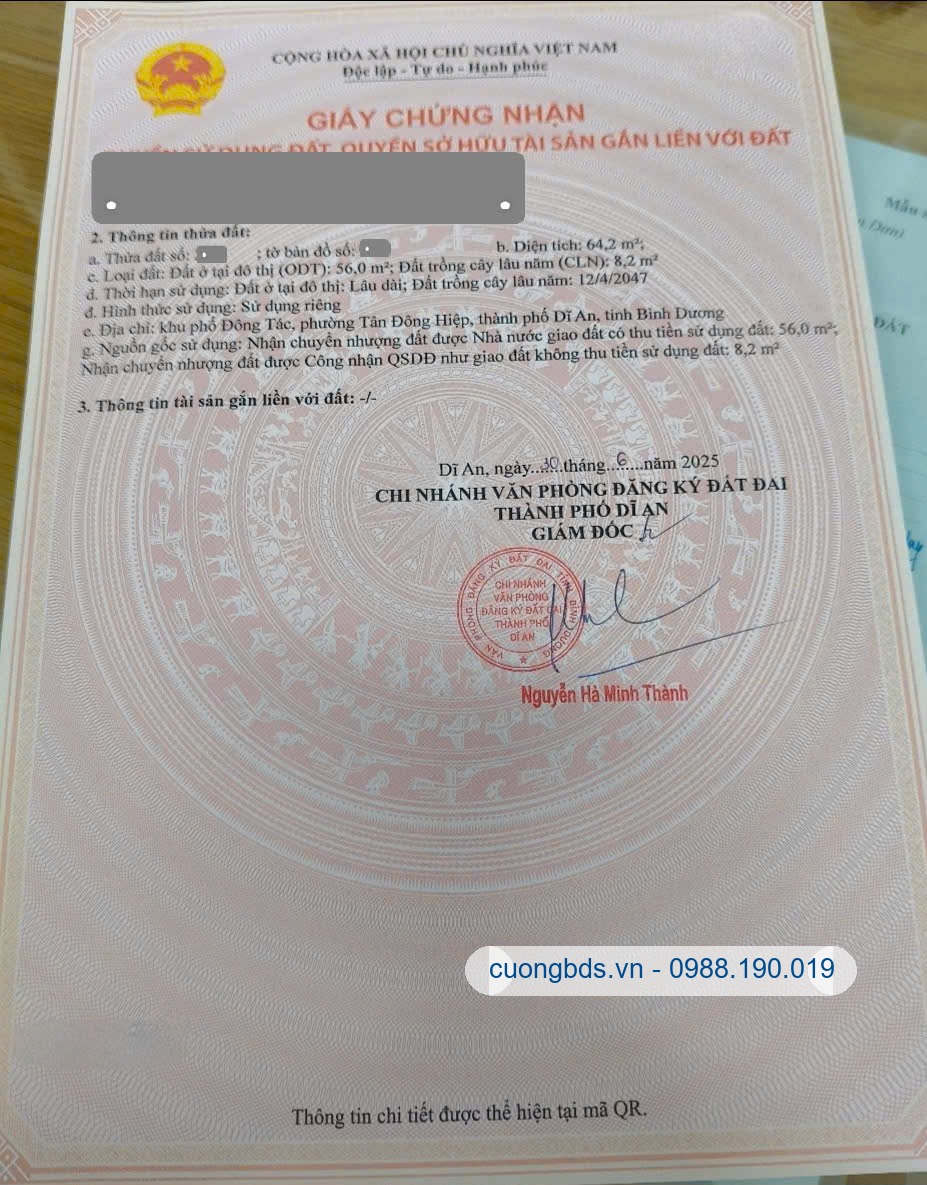 Bán nhà cấp 4 (4x16m), hẻm Nguyễn Thái Học p. Tân Đông Hiệp gần chợ Dĩ An 1