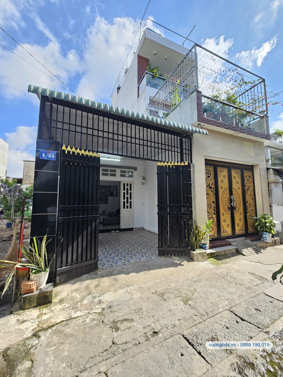Bán nhà 1 trệt 1 lửng 4.3x19.6m, hẻm Phạm Ngũ Lão gần chợ Xóm Vắng, (Thổ cư 100%)